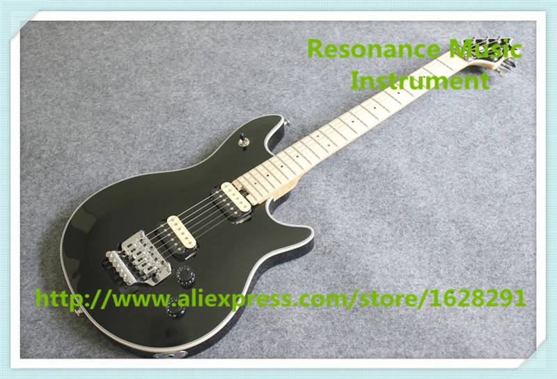

Hot Selling Chinese Black Glossy Finish Suneye Wolfgang EVH Electric Guitar With Chrome Floyd Rose Tremolo For Sale