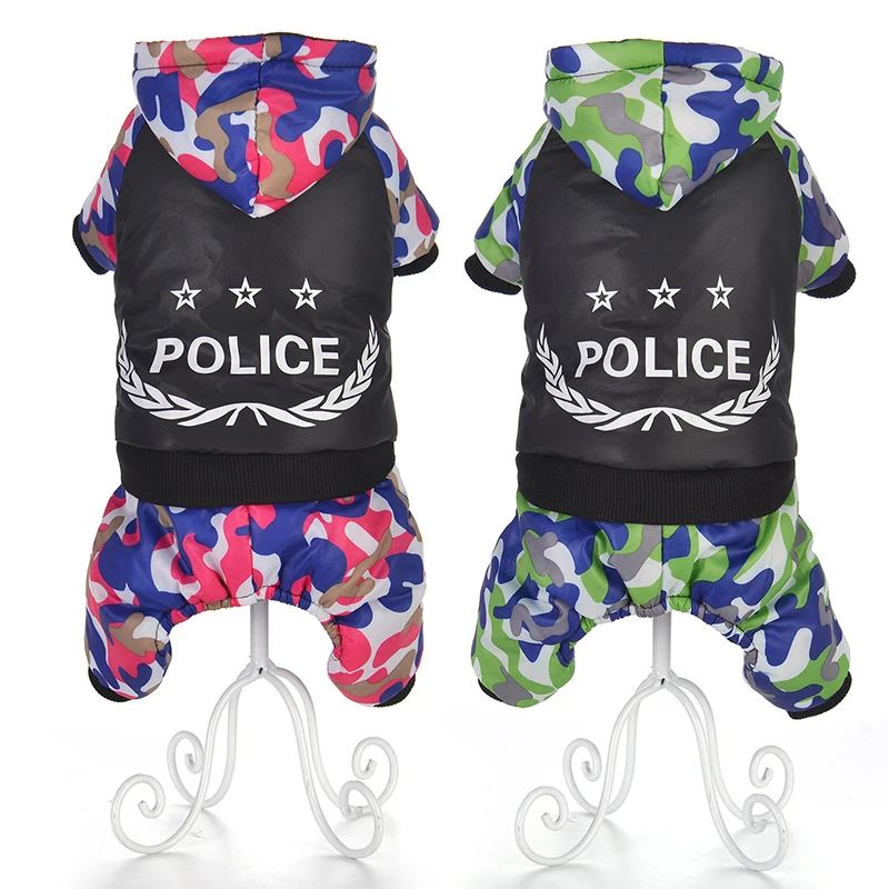 

Camouflage Police Pet Dog Clothes For Dogs Winter Pet Jumpsuit Clothing Puppy Outfits Warm Fleece Dog Coat Chihuahua Pug Jackets