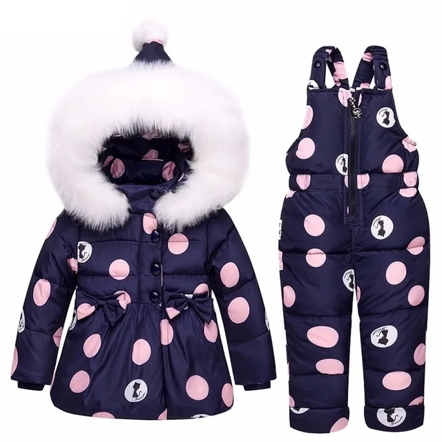 

Kids Clothes Girls Down Coat Children Warm Toddler Snowsuit Outerwear + Romper Clothing Set Russian children's Winter jackets