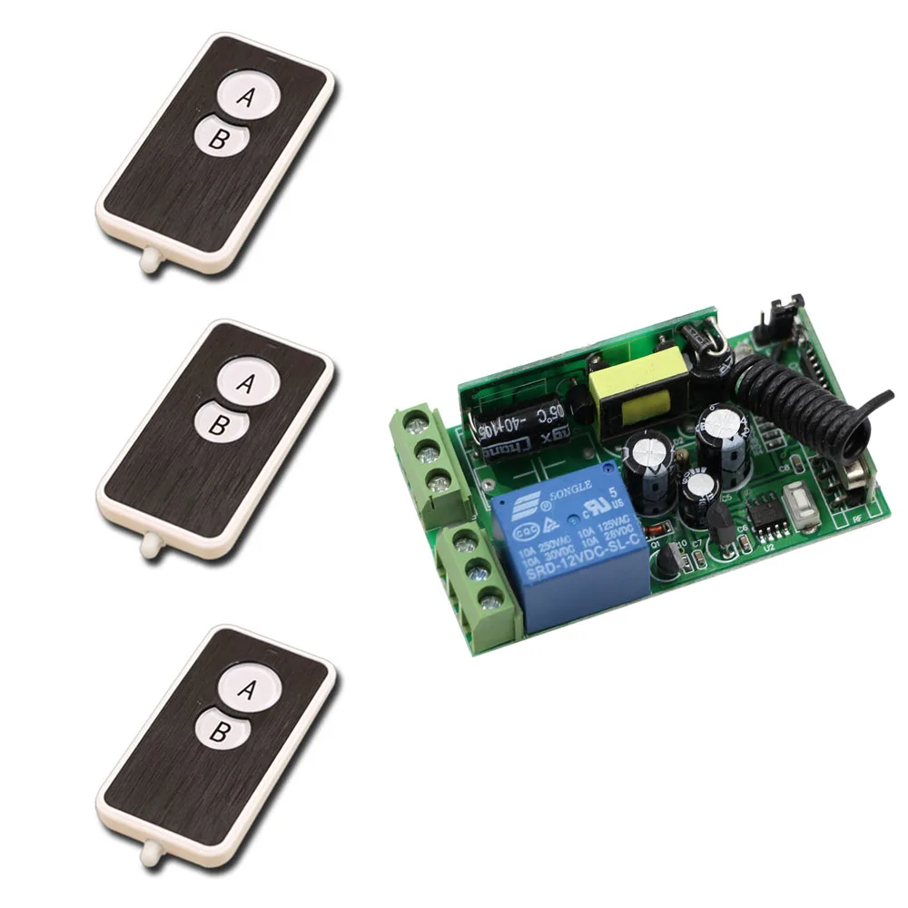 85V 250V RF Wireless Remote Control Outlet Switch 10A Relay Electric