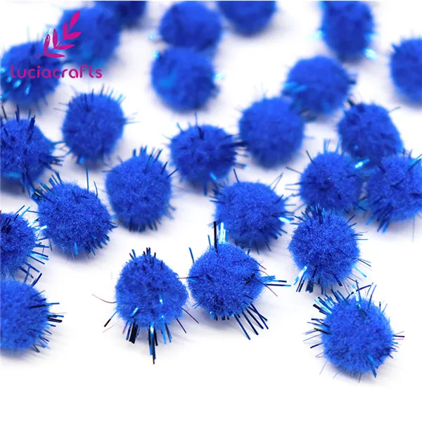 Lucia crafts, 144 шт., около 10 мм, синель, стебли, бендарос, Рождественский плюшевый шар, корень для волос, сделай сам, детские игрушки,, J0702 - Цвет: blue