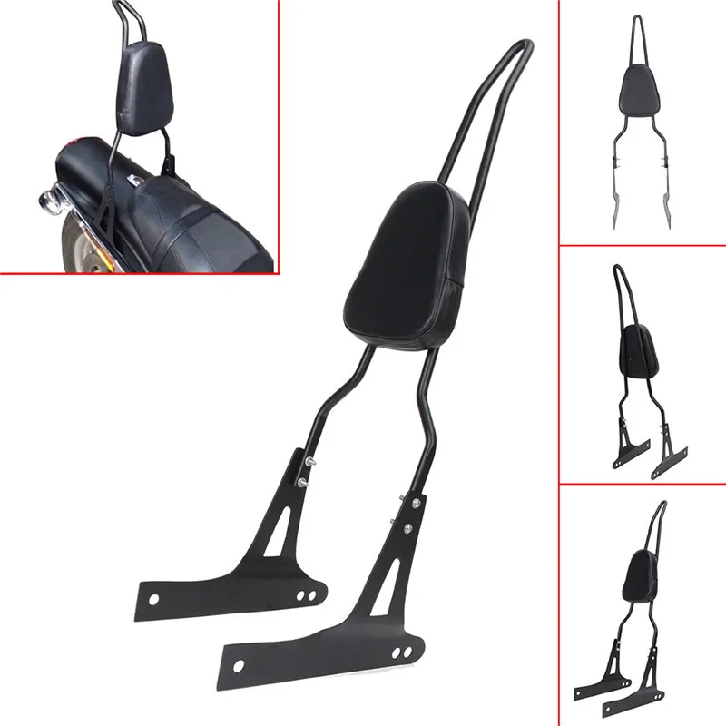 Detachable Steel Metal Synthetic Leather Black Rear Backrest Sissy Bar For Harley Dyna FXD FXDB