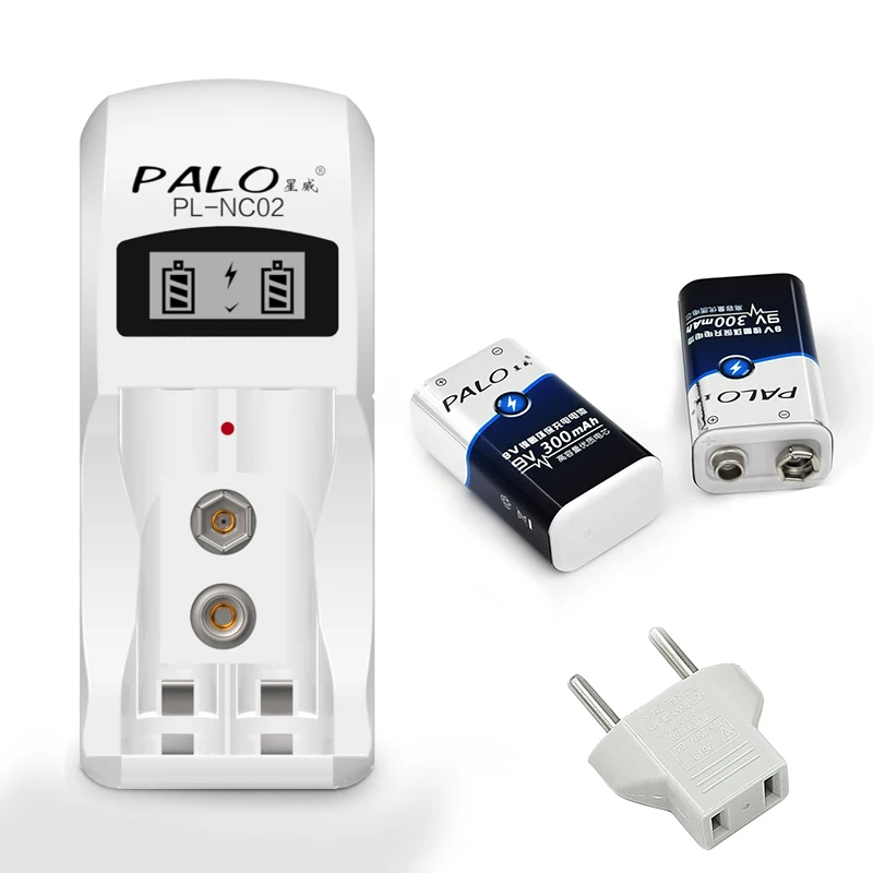 2 слота AA AAA 9v зарядное устройство для nimh nicd батареи+ 2*9V nimh 300mah аккумуляторная батарея