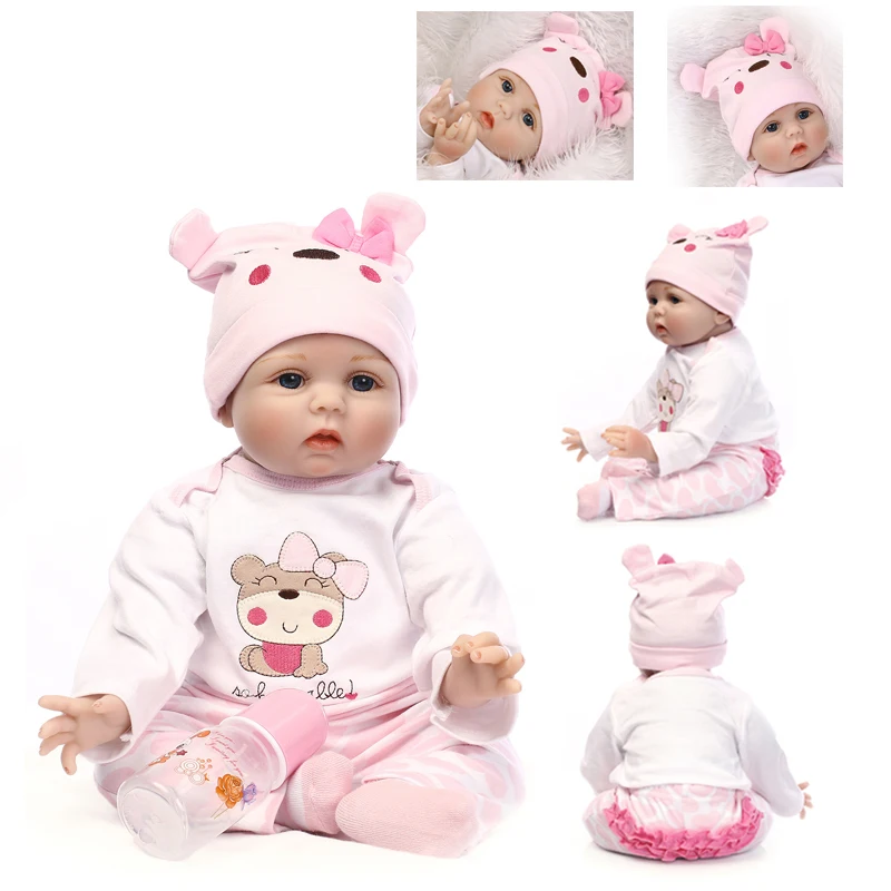 

1Pc NPK 55cm Baby Silicone Reborn Dolls Simulation Baby Dolls Handmade Reborn Baby Cotton Toy Toddler Soft Dolls Gifts For Kid