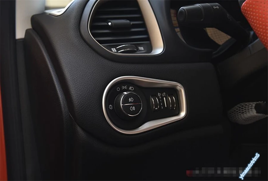 

For Jeep Renegade 2015 2016 ABS Headlight Switch Frame Cover Trim 1 Pcs