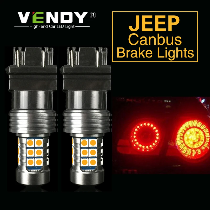 

1pcs Car LED Brake Light Parking Lamp 3157 3156 P27/7W 7443 For JEEP Cherokee Compass Patriot Grand Cherokee Wrangler Commander