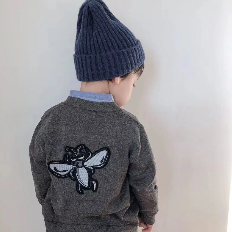 

Boys cardigan embroidered animal pattern handsome toddler baby boys clothes