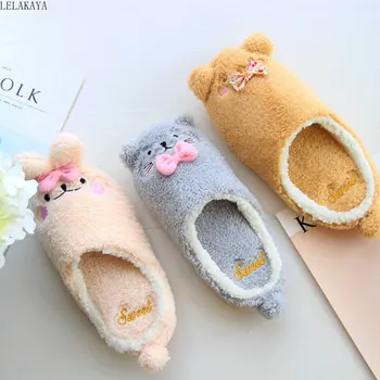 

Cartoon Animals Plush Soft Stuffed Creative Winter Keep Warm Indoor Home plush warm shoes Cat Rabbits Bear Shoes Cute Unisex Toy