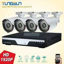 Super New 4 Channel Home HD 3MP Security Camera System AHD 1920P Video Surveillance infrared Bullet White 4CH DVR CCTV Camera