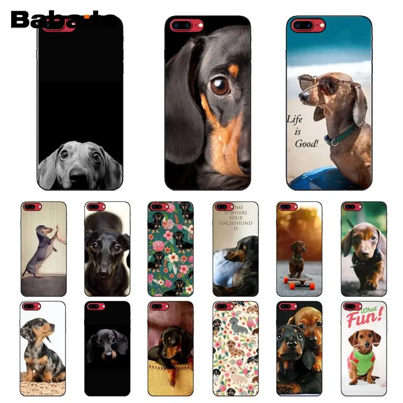 

Babaite black Dachshund Doberman Dog face Smart Black Soft Shell Phone Case for iPhone 6S 6plus 7 7plus 8 8Plus X Xs MAX 5 5S XR