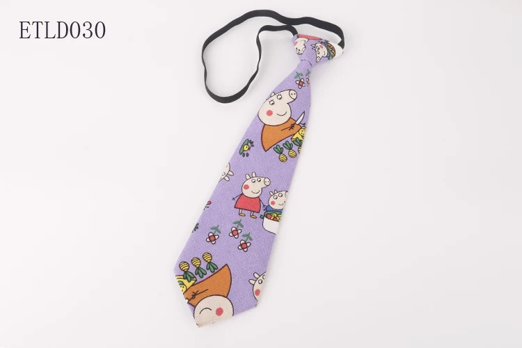 Удобный галстук для детей, хлопковый и льняной с принтом, рисунок с героями мультфильмов, для детей, для выступлений, для родителей и детей