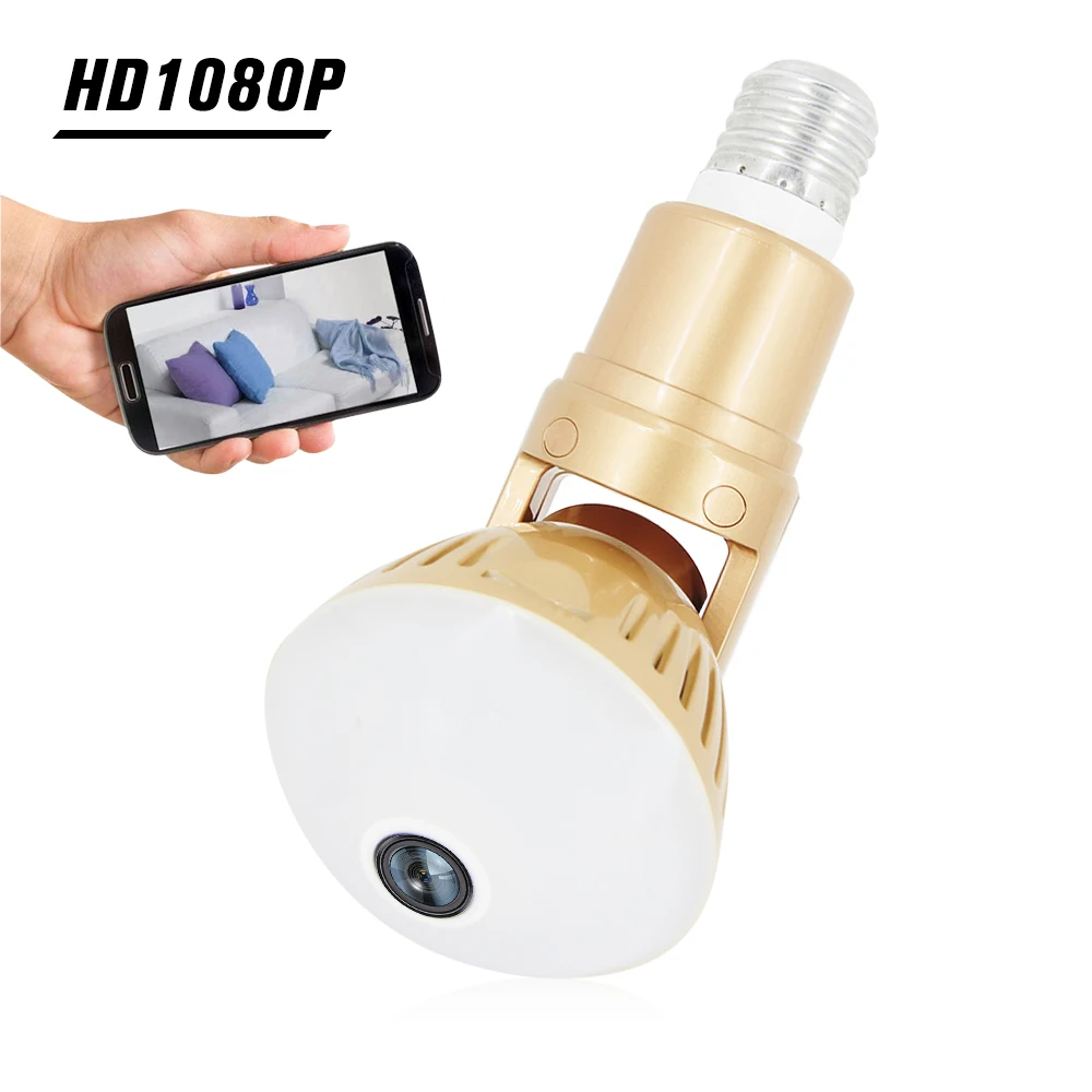 WiFi IP HD Беспроводная умная E27 лампа мини камера ночного видения 360 градусов панорамный рыбий глаз для дома ребенок ПЭТ монитор безопасности