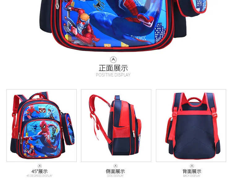 Disney новая сумка на плечо+ Сумка-карандаш для мальчиков и девочек с изображением Человека-паука, мультяшная сумка для начальной школы, уличный дорожный светильник, рюкзак для хранения