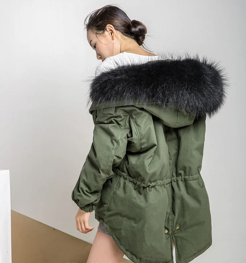 OFTBUY 2017 winter jacket women basic real Large raccoon fur collar hooded plus size white duck