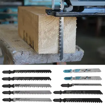 

10pcs Assorted HSS HCS T144D T244D T101B T101D T101BR T111C T127D T119BO T118A T101AO Reciprocating Jigsaw Blades For Cutting