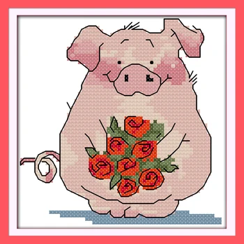 

Joy sunday animal style The little sister pig stamped cross stitch kits christmas stocking patterns for home ornaments