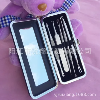

by DHL 100set 5pcs/set Blackhead Blemish Acne Remover pro Tool Surgical Extractor Needle Skin Cleanser Kits