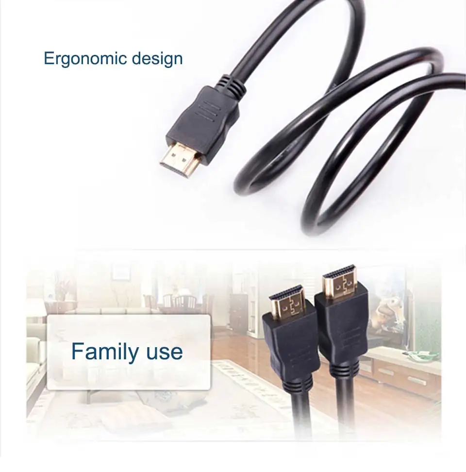 HDMI 1.4 Cables hdmi To Hdmi 1.5m 3m Lead High Speed With Ethernet 1080p For Monitor Projector TV Computer Black Line 2018 New (9)