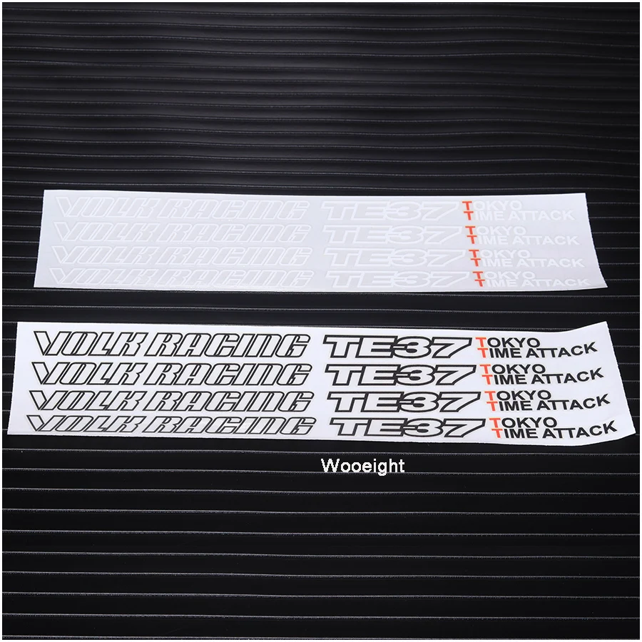Wooeight New 4PcsLot Car Tire Wheel Rim Decoration Sticker Series For Volk Racing TE37 Tokyo Time Attack Accessories Decal (3)