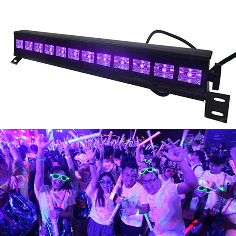 12 LED Дискотека УФ фиолетовый черный свет DJ 36 Вт Par лампа для вечеринки бар Лазерная