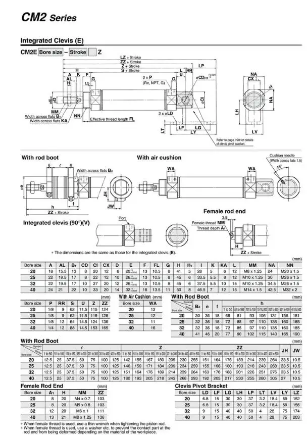 CDM2KB20-50AZ CDM2KB40-50Z SMC из нержавеющей стали мини цилиндр пневматические инструменты CDM2KB серии