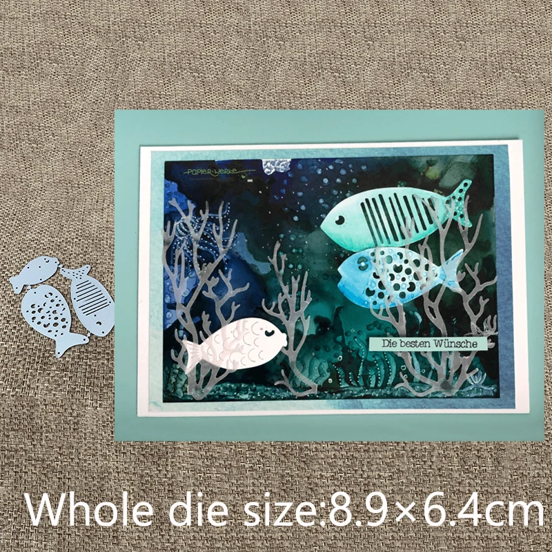 

New Design Craft Metal Cutting Die cut dies 3pcs lovely fish decoration scrapbook Album Paper Card Craft Embossing die