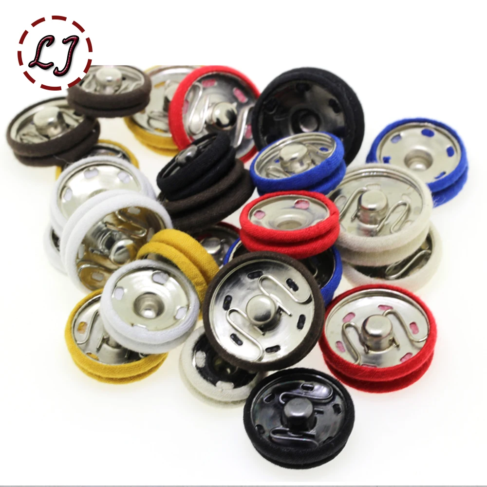 

New arrived 10pcs15mm/17mm/19mm/21mm big metal copper Snap Fasteners Press Button wrapped with cloth Stud sewing accessory DIY