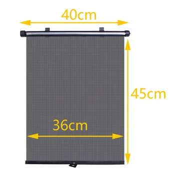 

olevo 2pcs 40x45cm car sunshade black Automatic Retractable Side Window Car Curtain Sun-shading Curtain Automatic Blinds