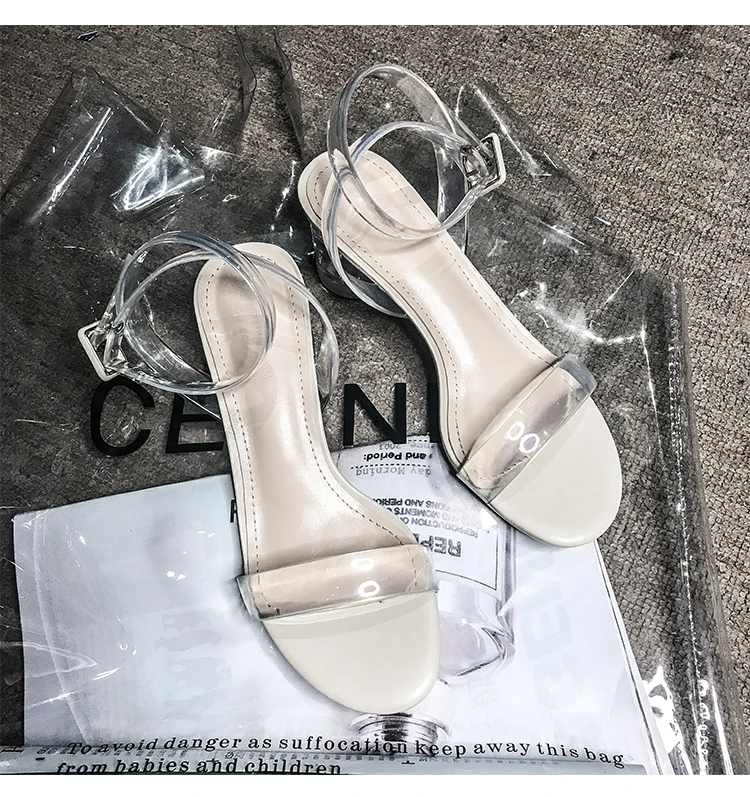 Г., летние модные женские сандалии Прозрачная женская обувь из ПВХ сандалии в римском стиле женская обувь на высоком каблуке с открытым носком, Q00052