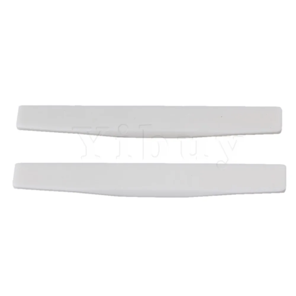 Yibuy 2pcs White Guitar Bone Bridge Saddle Replacement for Acoustic Guitar Parts Yibuy 2pcs White Guitar Bone Bridge Saddle Replacement for Acoustic Guitar Parts