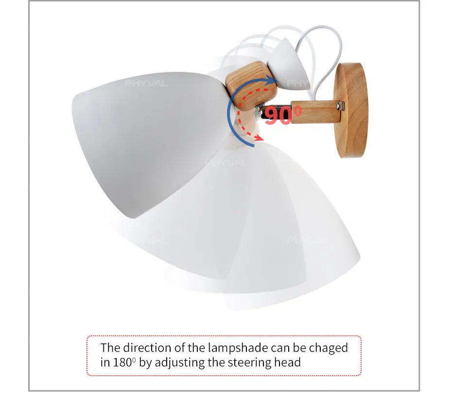 Деревянный простой креативный настенный светильник, led прикроватная тумбочка для спальни, украшение, Скандинавский дизайн, для гостиной, коридора, отеля, регулируемые настенные лампы