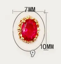 5 шт./лот, Красный/Сиам, Рождество/ год, 3D сплав, циркон, дизайн ногтей, украшение, роскошный кристалл, кисточка, высший уровень, украшения для ногтей, амулеты - Цвет: 9