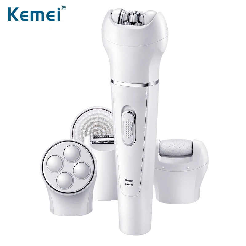 

Kemei 5 in 1 Women Electric Shaver Epilator Shaving Machine Bikini Trimmer Lady one blade Remover Facial Razor Beauty Tool N30C