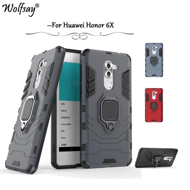 

Coque Huawei Mate 9 Lite Case Armor Metal Finger Ring Holder Case Magnetic Case For Huawei GR5 2017 Cover Huawei Honor 6X Fundas