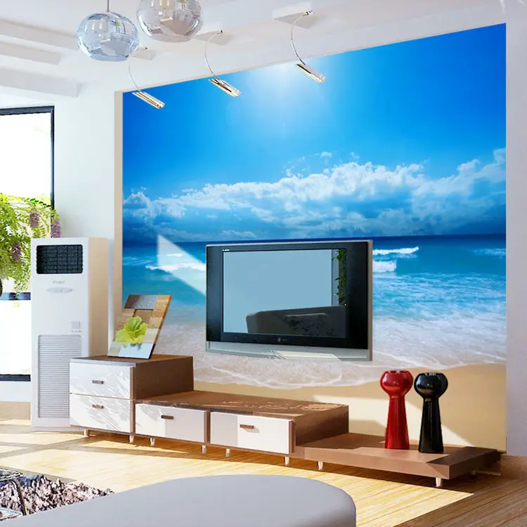

Beautiful Ocean Wall Murals Sunny Beach Wallpaper Custom Seascape Photo Wallpaper Silk Wall Art Room decor Kid Bedroom Love Home