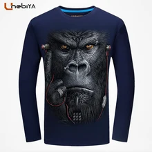 Unebiya Hip Hop Funny T shirts Bape Snake 3D T Shirt Men’s long sleeve t-shirt men Car-Styling tshirt big size T-shirts 5XL 6XL