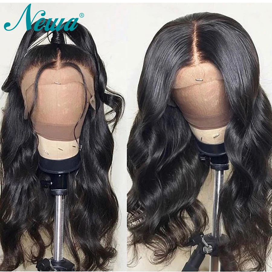 Newa волос Синтетические волосы на кружеве парики предварительно вырезанные Волосы remy Синтетические волосы на кружеве человеческих волос парики с детскими волосами 13x6 бразильские парики для чернокожих Для женщин