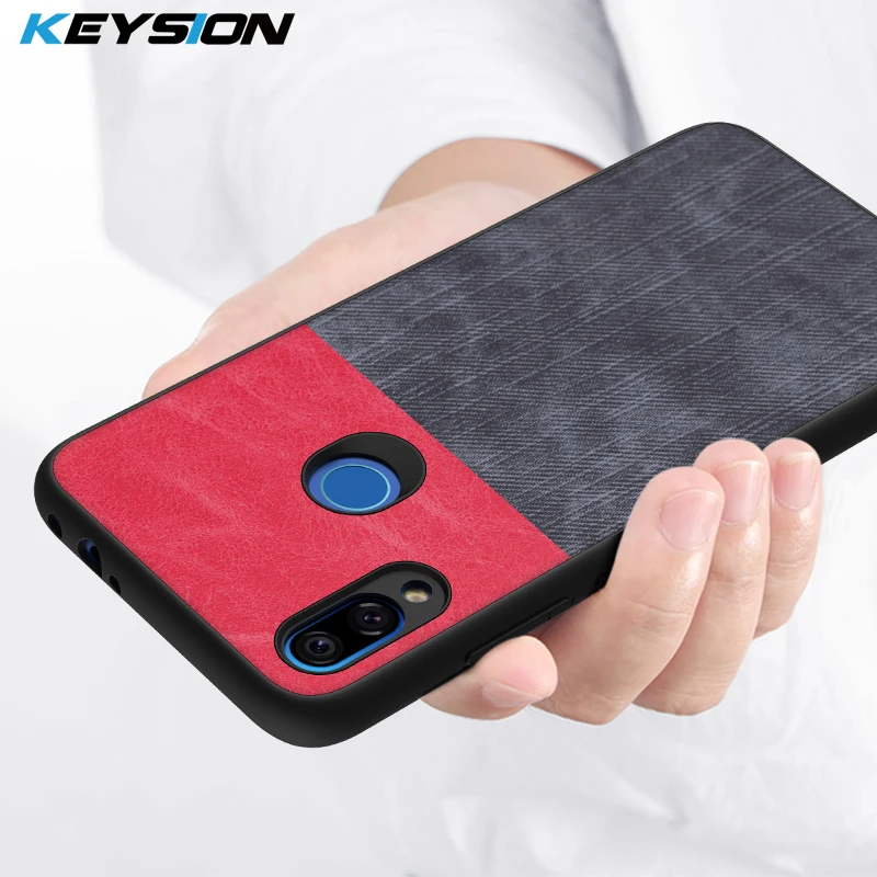 

KEYSION Phone Case For Xiaomi Redmi Note 7 Pro 6 5 Luxury Imitation cloth splice PU Leather TPU Back Cover for Redmi Note 5 Pro