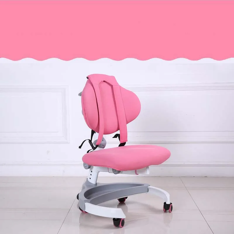 Стол для детского стула, регулируемое положение сидя, роскошная версия, удобное студенческое кресло для учебы, Корректирующее положение - Цвет: Розовый