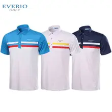 EVERIO Mens Golf T-shirt Outdoor Sports Fashion Business Shirt Quick-drying Breathable Non-iron Clothing Summer Soft Comfortable