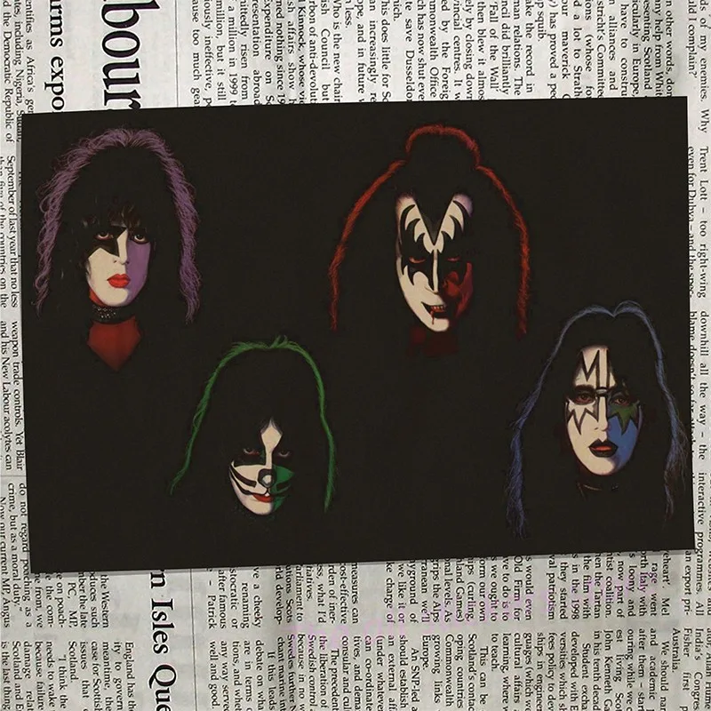 ВИНТАЖНЫЙ ПЛАКАТ Kiss band крафт ретро Европейская и американская музыкальная команда звезда классическая декоративная живопись Ретро плакат/6026 - Цвет: 11