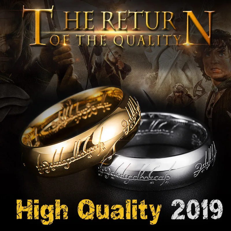 

Gold Color Hobbit Gift Midi Ring Stainless Steel One Ring Of Power jewelry Lord of Ring Women and Men High Quality BR-R059