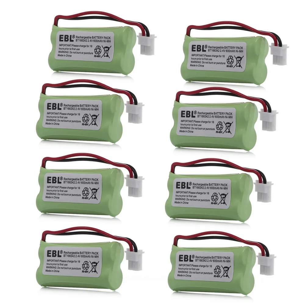 8pcs/lot EBL 600mAh 2.4v Rechargeable Battery For VTech Cordless Home