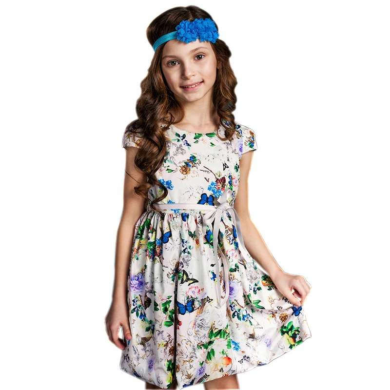 

DKDGNY 2-8Y Girls Dresses for Party and Wedding 2018 Brand Summer Dress Princess Costume Printing Kids Dress for Girls