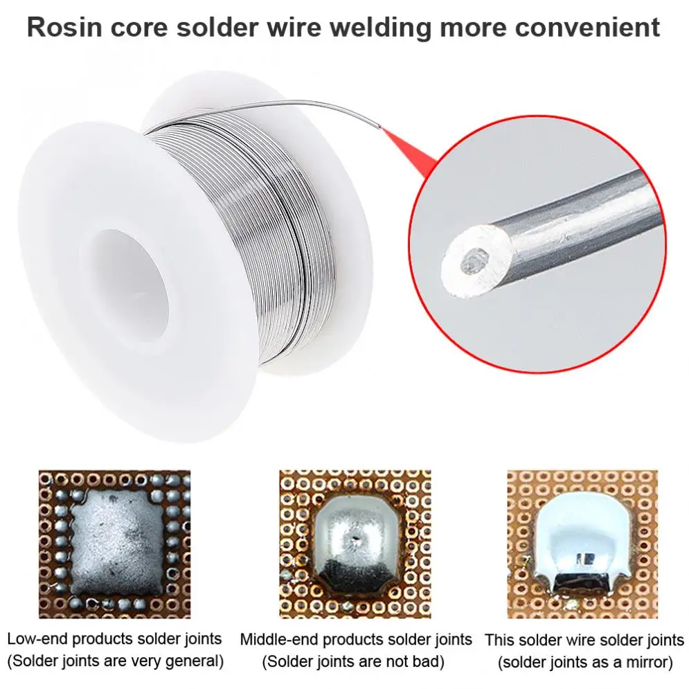 63/37 50 г 0,8 мм Олово тонкой проволоки Core 2% Flux Reel Сварка линии припоя с низкой температурой плавления для электрического паяльника