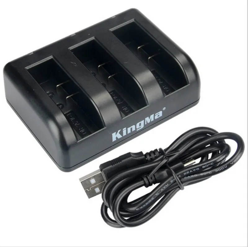 Оригинальный аккумулятор Kingma для Xiaomi yi 4k 3 шт. и канальное USB зарядное устройство YI