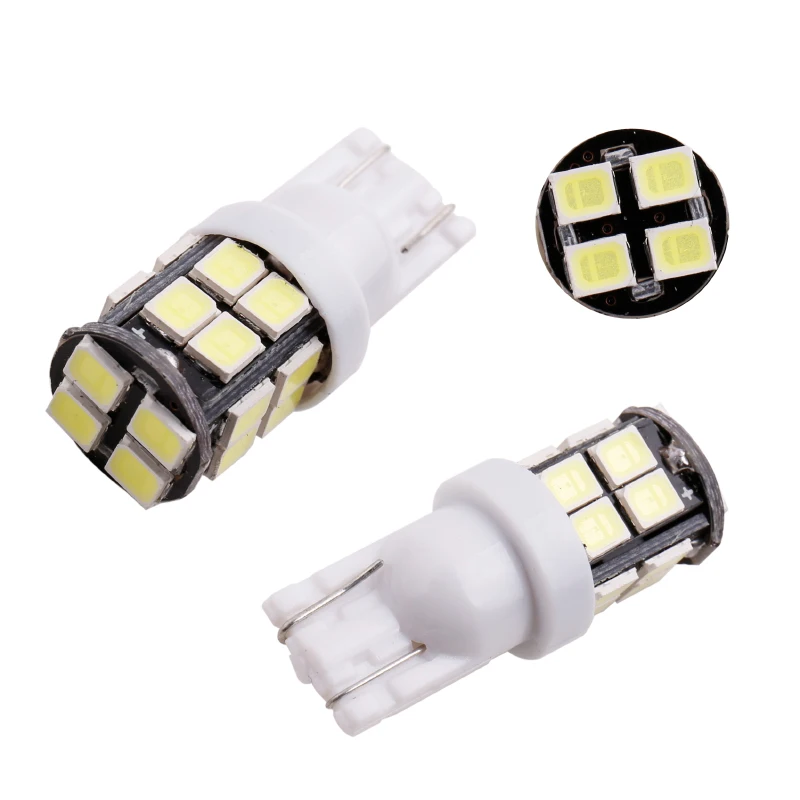 100 шт. светодиодные лампы T10 led w5w 2835 20 SMD 194 168 W5W белые синие красные зеленые для