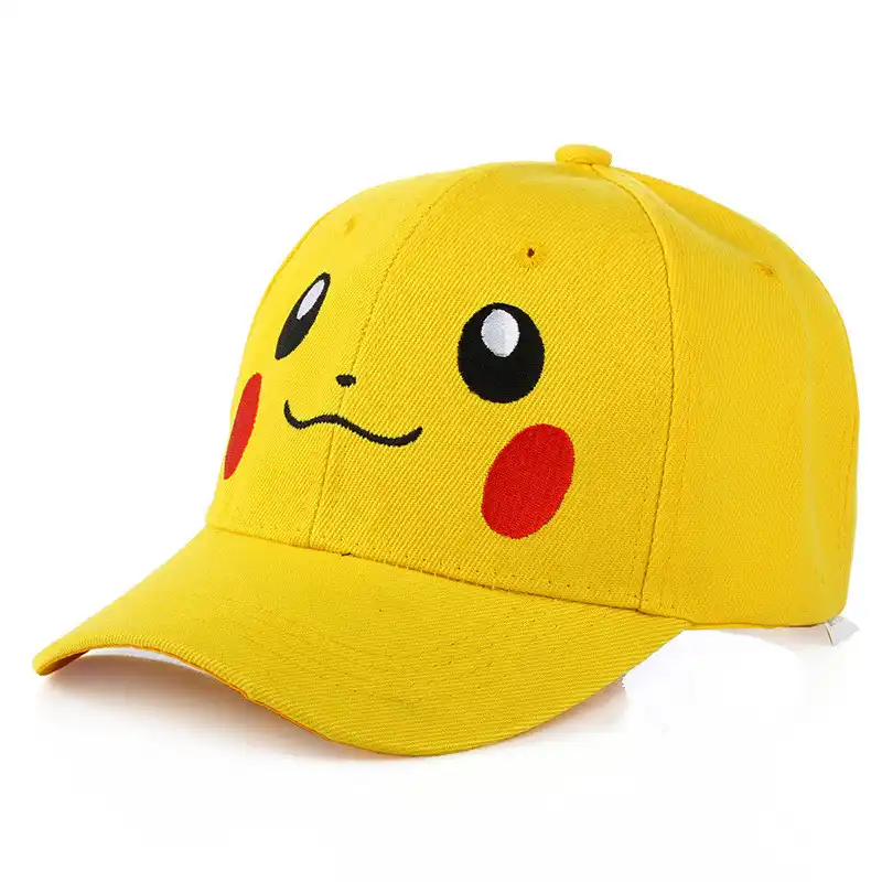 Aquaprint Anime Pikachu Poke-Mon Youth Boys Snapback Hat Baseball Cap Black
