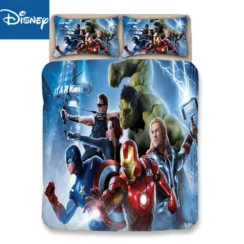 

Boys bed set Avengers pillow sham disney mavel home textile queen size kids bedroom decor 3pc bed linen bedding promotion