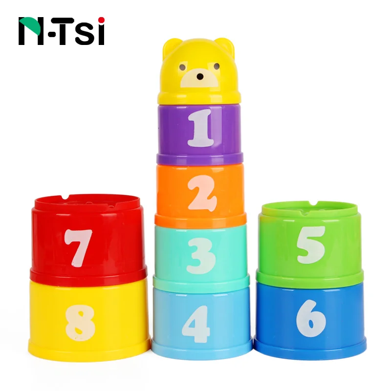 N-Tsi Bear Stacking Cup Baby Plastic Blocks Toddler Learning Educational Toy Set Game for Children baby-blocks-toys : image N-Tsi Bear Stacking Cup Baby Plastic Blocks Toddler Learning Educational Toy Set Game for Children baby-blocks-toys